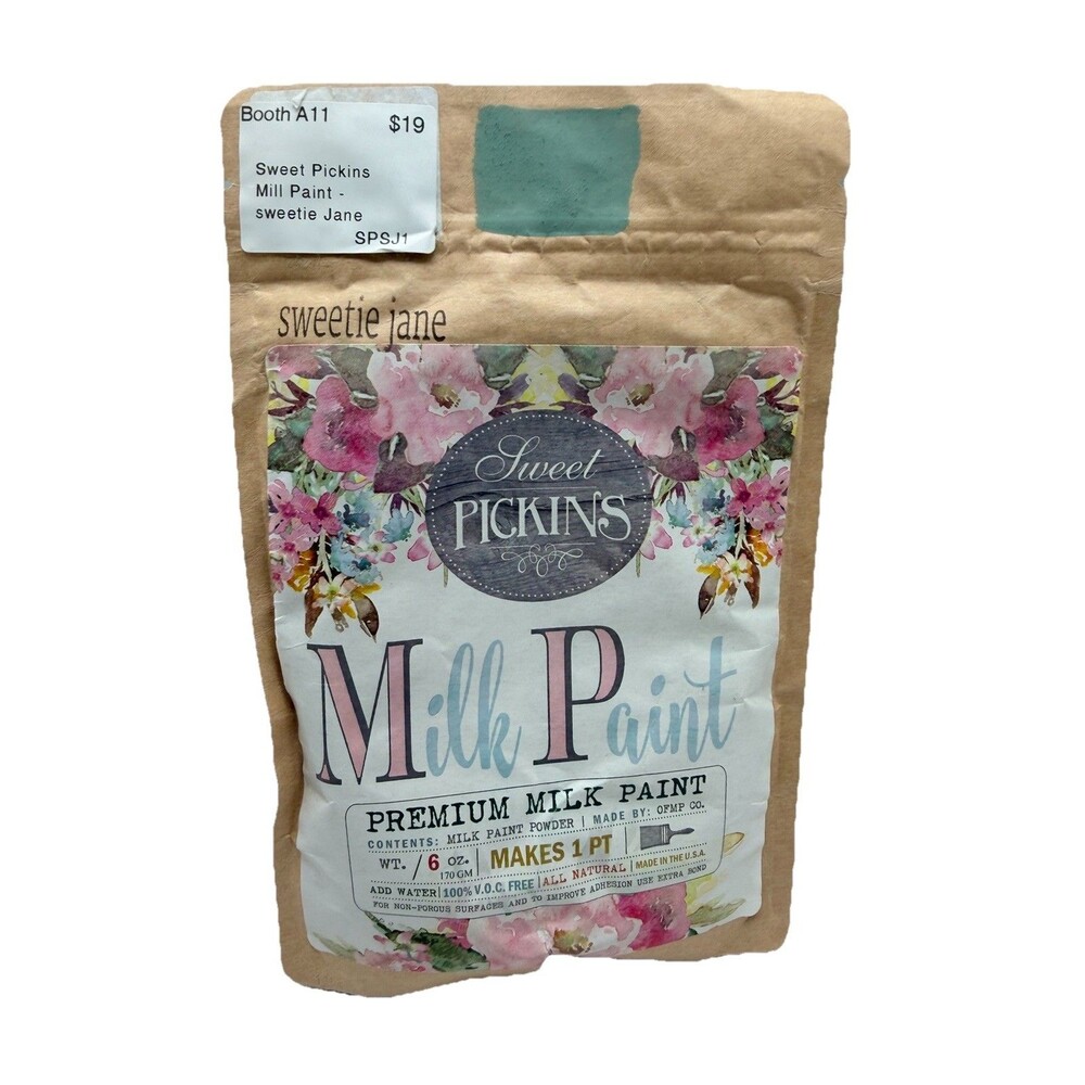 NEW Sweet Pickins Milk Paint SWEETIE JANE Green 6 Oz Makes 1 Pint added to water